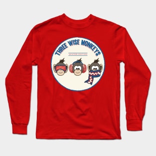 Three Wise Monkeys Winter Edition Long Sleeve T-Shirt